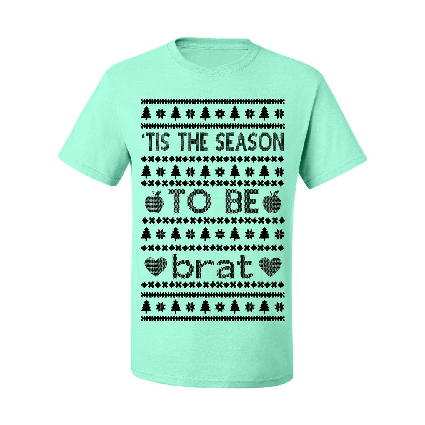 Tis the Season to Be Brat Dark Text, Xmas Viral Meme Music Rave Concert Merch, Unisex Ugly Christmas Sweaters for Women Men Ugly Christmas Men's T-Shirt