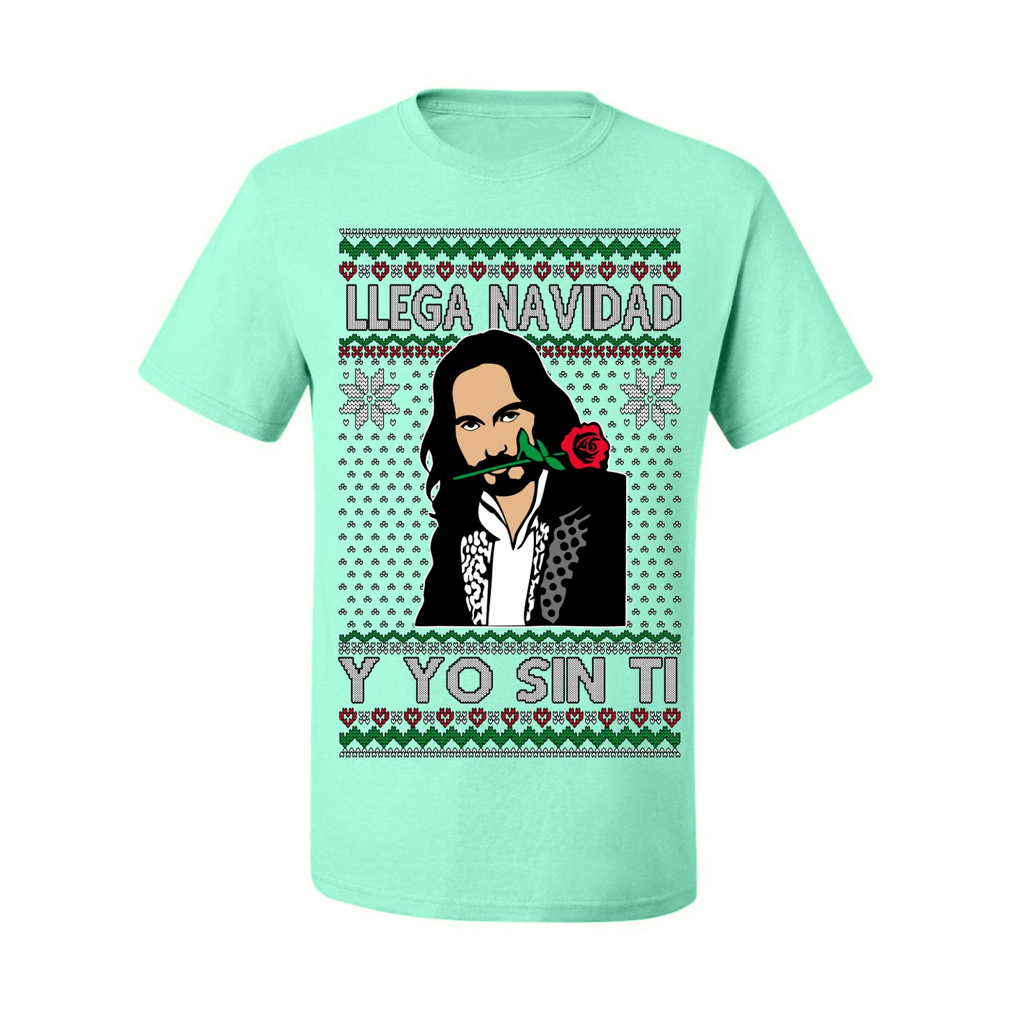 Llega Navidad Y Yo Sin Ti Christmas Is Coming, Marco Mexican Pop Star Mexico Music Michoacán Ugly Christmas Sweater Ugly Christmas Men's T-Shirt