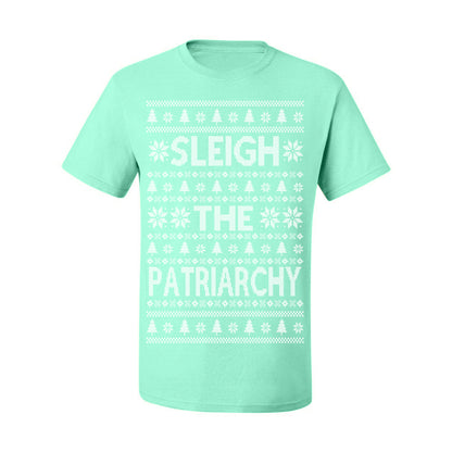 Sleigh the Patriarchy Funny Feminist Middle Class Meme Ugly Christmas Sweater Ugly Christmas Men's T-Shirt