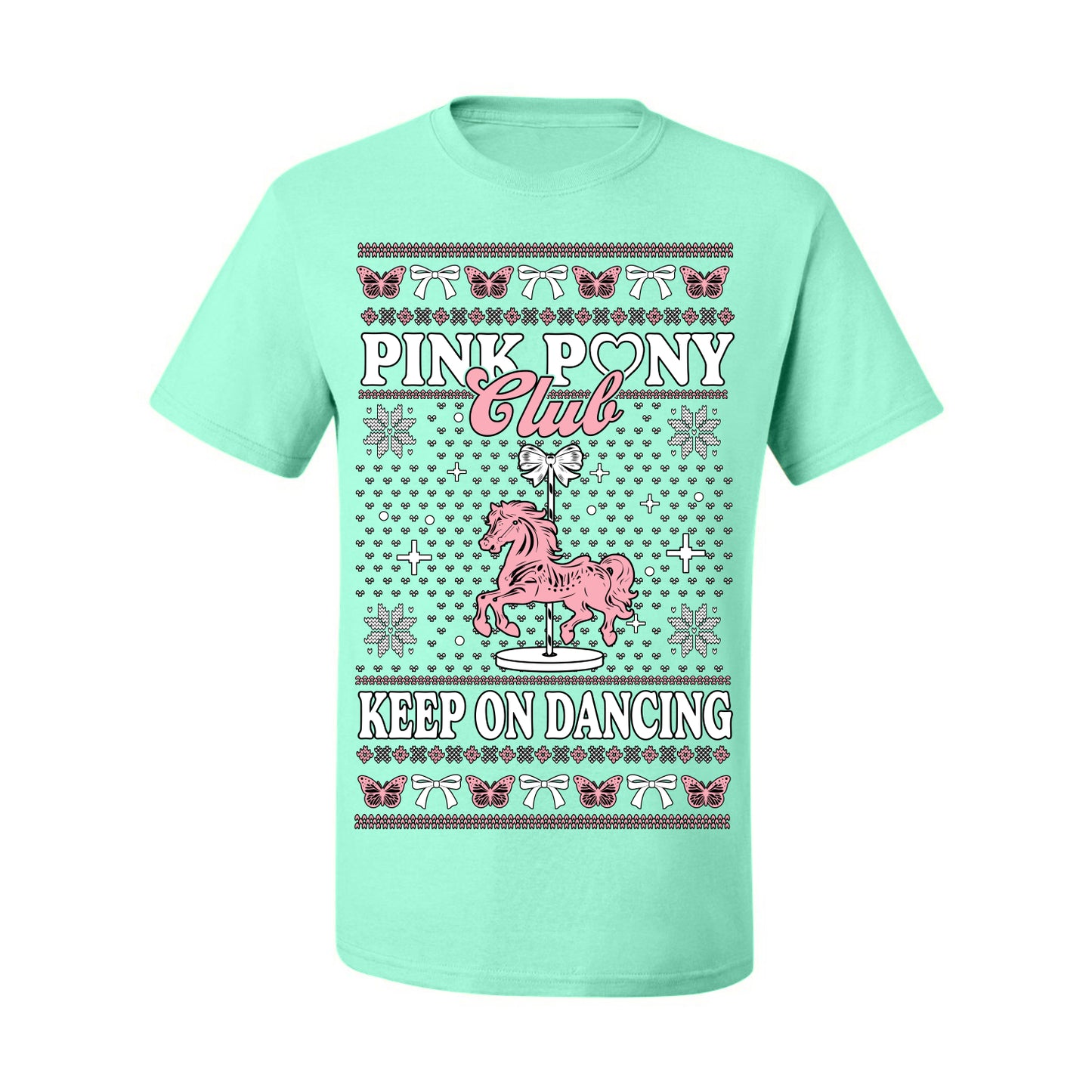 Pink Pony Club Pop Star Keep on Dancing, Iconic Music Concert Fan Merch Ugly Christmas Sweater Ugly Christmas Men's T-Shirt