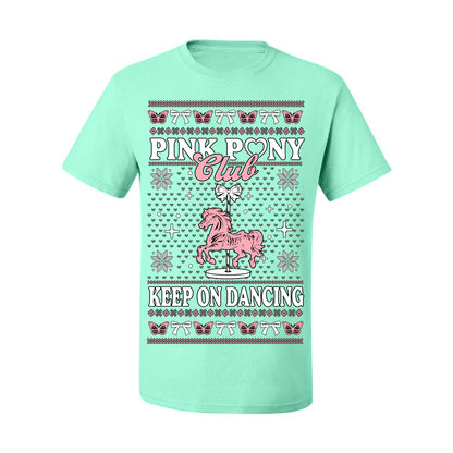 Pink Pony Club Pop Star Keep on Dancing, Iconic Music Concert Fan Merch Ugly Christmas Sweater Ugly Christmas Men's T-Shirt