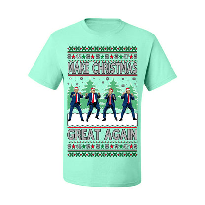 Make Christmas Great Again Shimmy Dance USA President Ugly Christmas Sweater Ugly Christmas Men's T-Shirt