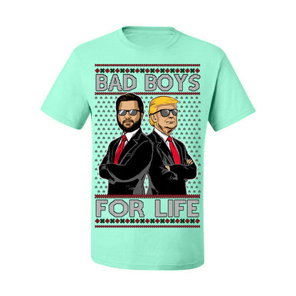 Bad Boys for Life Donald Trump JD Vance, MAGA Make America Great Again 2024, 90s Comedy Movie Parody Ugly Christmas Sweater Ugly Christmas Men's T-Shirt