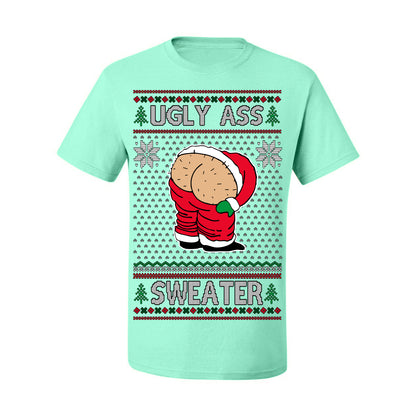 Ugly Ass Sweater Funny Santa Claus Butt Xmas Ugly Christmas Sweater Ugly Christmas Men's T-Shirt