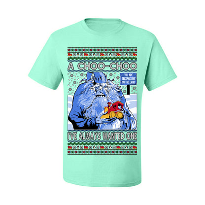 A Choo Choo I've Always Wanted One, Classic Xmas TV Movies Quote, Winter Warlock Santa Claus is Comin to Town Movie, Ugly Christmas Sweater Ugly Christmas Men's T-Shirt