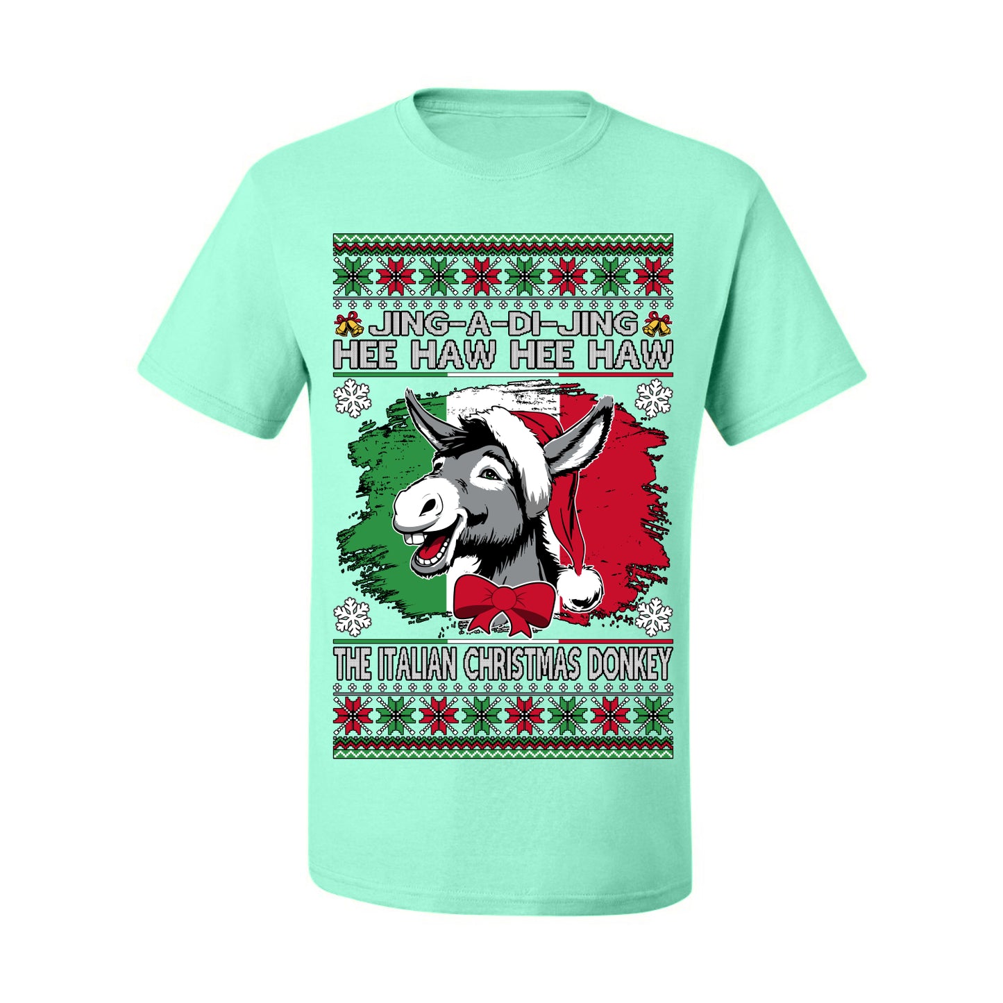 Jing a Di Jing Dominick the Italian Christmas Donkey, Classic New York Brooklyn Xmas Song Lyrics, Ugly Christmas Sweater Ugly Christmas Men's T-Shirt