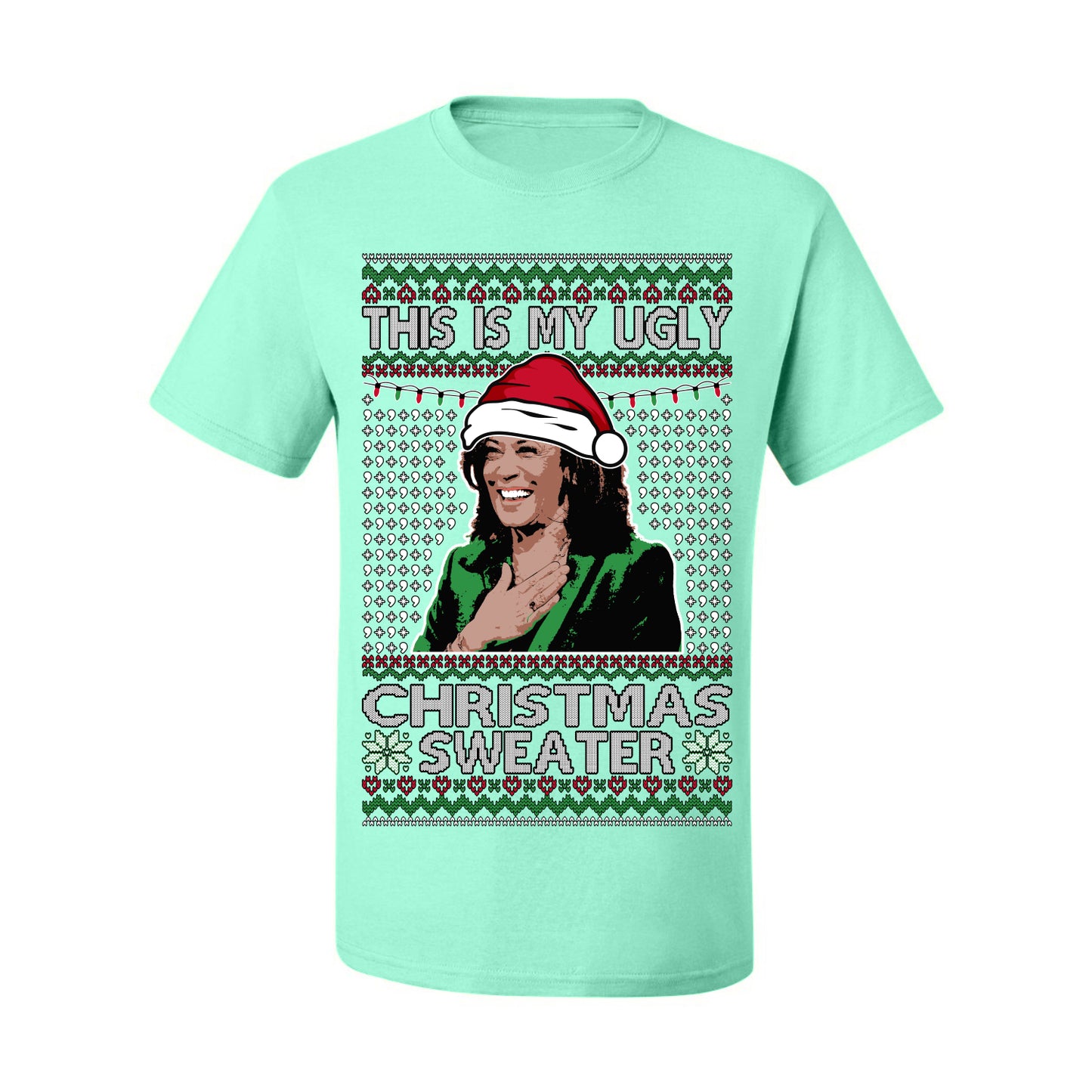 This Is My Ugly Sweater, Funny Santa Anti Kamala Harris, Political Ugly Christmas Sweater Ugly Christmas Men's T-Shirt