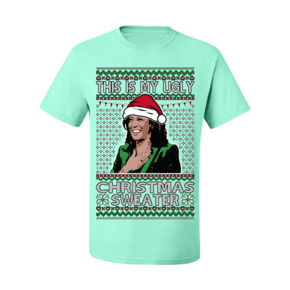 This Is My Ugly Sweater, Funny Santa Anti Kamala Harris, Political Ugly Christmas Sweater Ugly Christmas Men's T-Shirt
