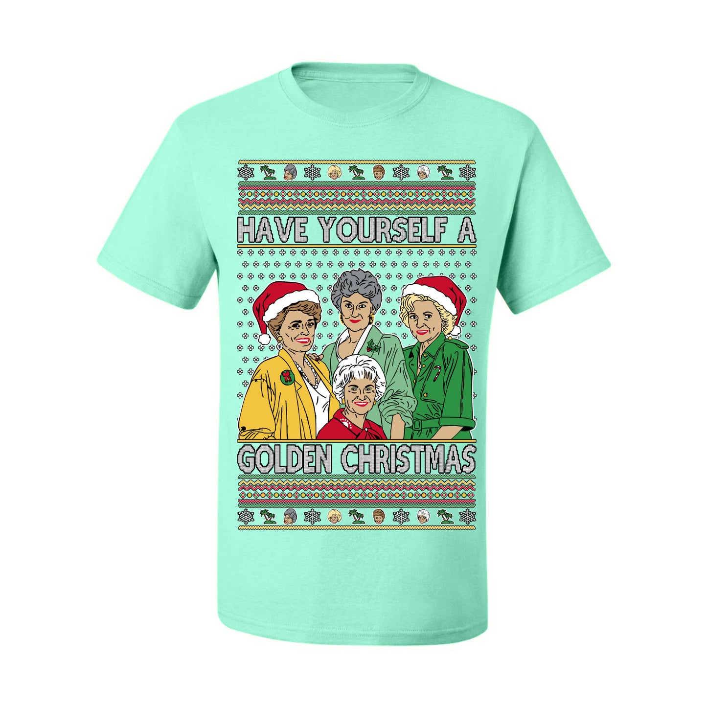 Have Yourself a Golden Christmas, Classic Miami TV Show Sitcom Xmas, Ugly Christmas Sweater  Ugly Christmas Men's T-Shirt
