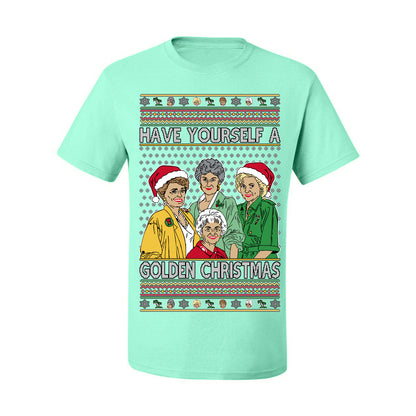Have Yourself a Golden Christmas, Classic Miami TV Show Sitcom Xmas, Ugly Christmas Sweater  Ugly Christmas Men's T-Shirt