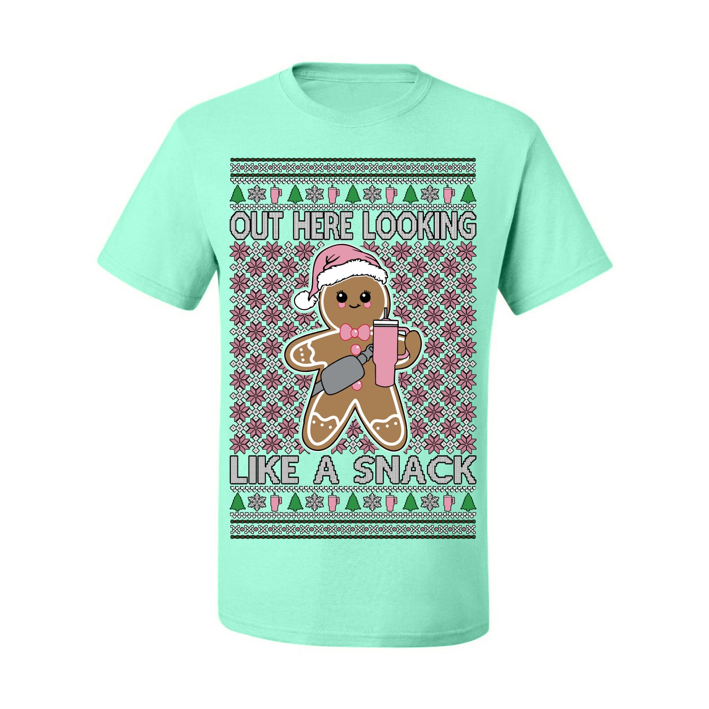 Out Here Looking Like a Snack Cute Xmas Cookie Ugly Christmas Sweater Ugly Christmas Men's T-Shirt