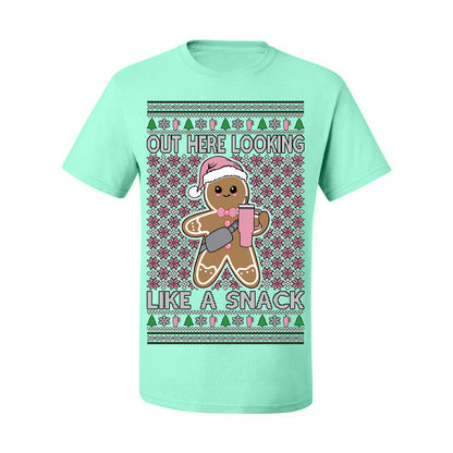 Out Here Looking Like a Snack Cute Xmas Cookie Ugly Christmas Sweater Ugly Christmas Men's T-Shirt