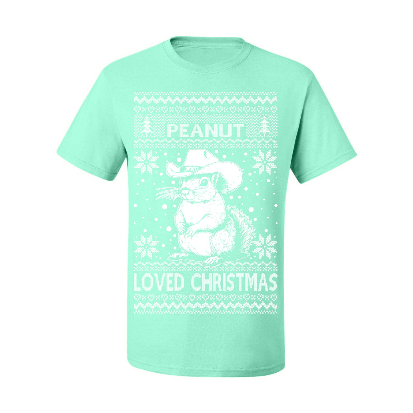 Peanut Loved Christmas, Funny Viral NYC New York Squirrel Meme Trending Save Our Pets Memes, Ugly Christmas Sweater Ugly Christmas Men's T-Shirt