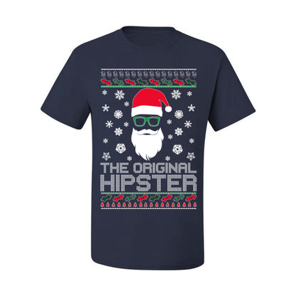 Santa Claus the Original Hipster, Funny IPAs Rim Glasses Hipsters Libs Viral Meme, Ugly Christmas Sweater Ugly Christmas Men's T-Shirt