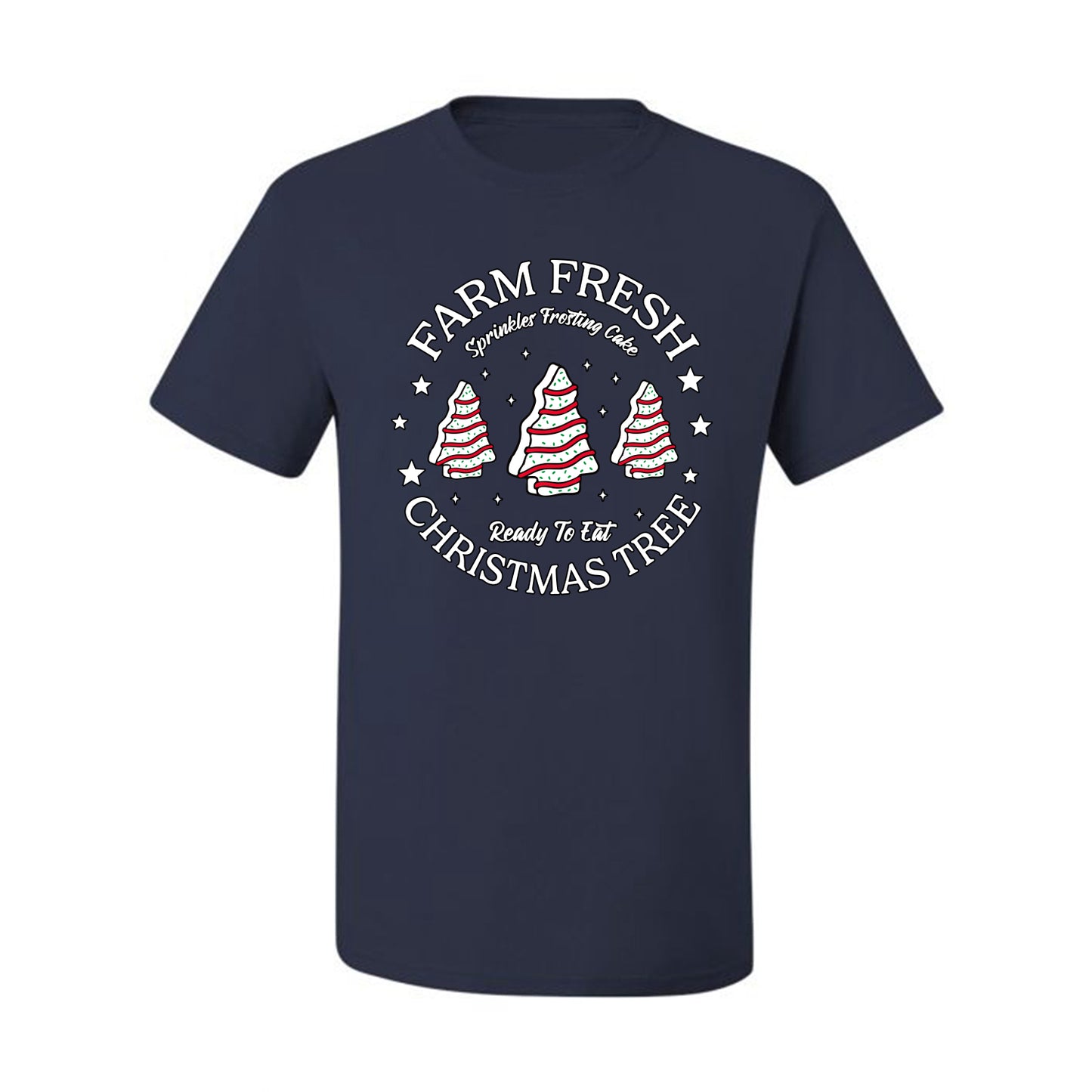 Farm Fresh Christmas Tree, Sprinkle Frosted Cake, Ready to Eat | Classic Winter Holiday Dessert  Ugly Christmas Men's T-Shirt
