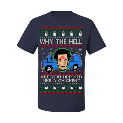 Why the Hell are You Dressed Like a Chicken? Classic Funny 90s Marv Kevin Plumbing Van Bandits Iron,  Ugly Christmas Men's T-Shirt