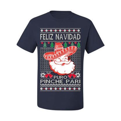 Feliz Navidad Puro Pinche Pari, Funny Spanish Song Latin Pop Music Lyrics, Ugly Christmas Sweater Ugly Christmas Men's T-Shirt