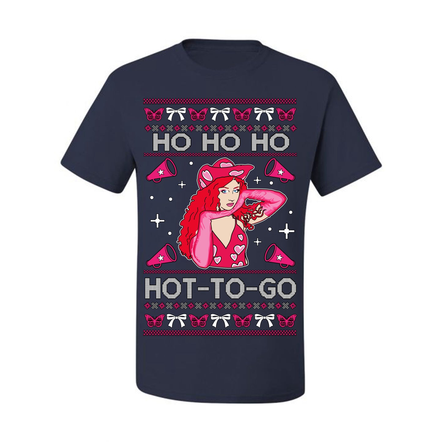 Ho Ho Ho Hot to Go, Viral Midwest Princess Song Dance Pop Star Concert Tour Merch, Ugly Christmas Sweater Ugly Christmas Men's T-Shirt