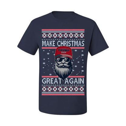 Make Christmas Great Again Trump Santa Claus 2024 MAGA,  Donald Trump JD Vance GOP Republican, Ugly Christmas Sweater Crewneck Sweatshirt Ugly Christmas Men's T-Shirt