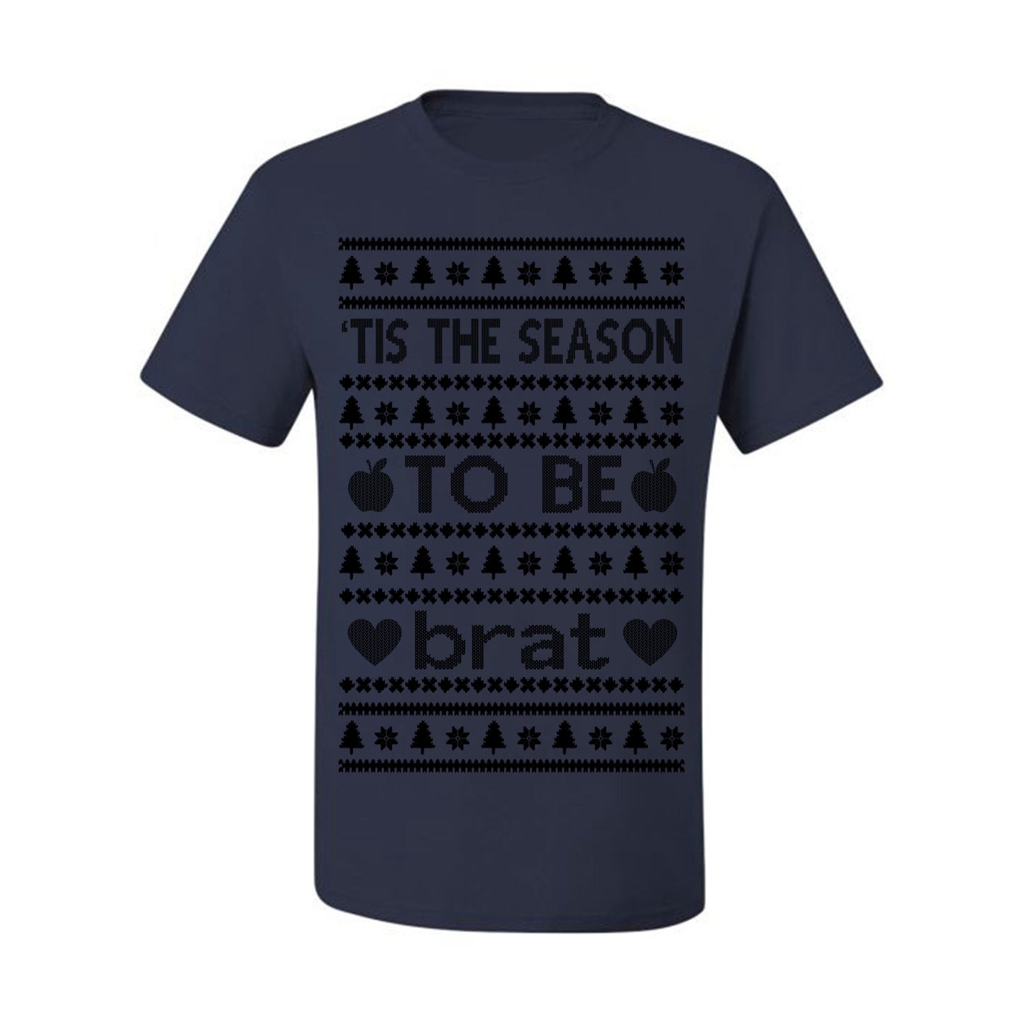 Tis the Season to Be Brat Dark Text, Xmas Viral Meme Music Rave Concert Merch, Unisex Ugly Christmas Sweaters for Women Men Ugly Christmas Men's T-Shirt