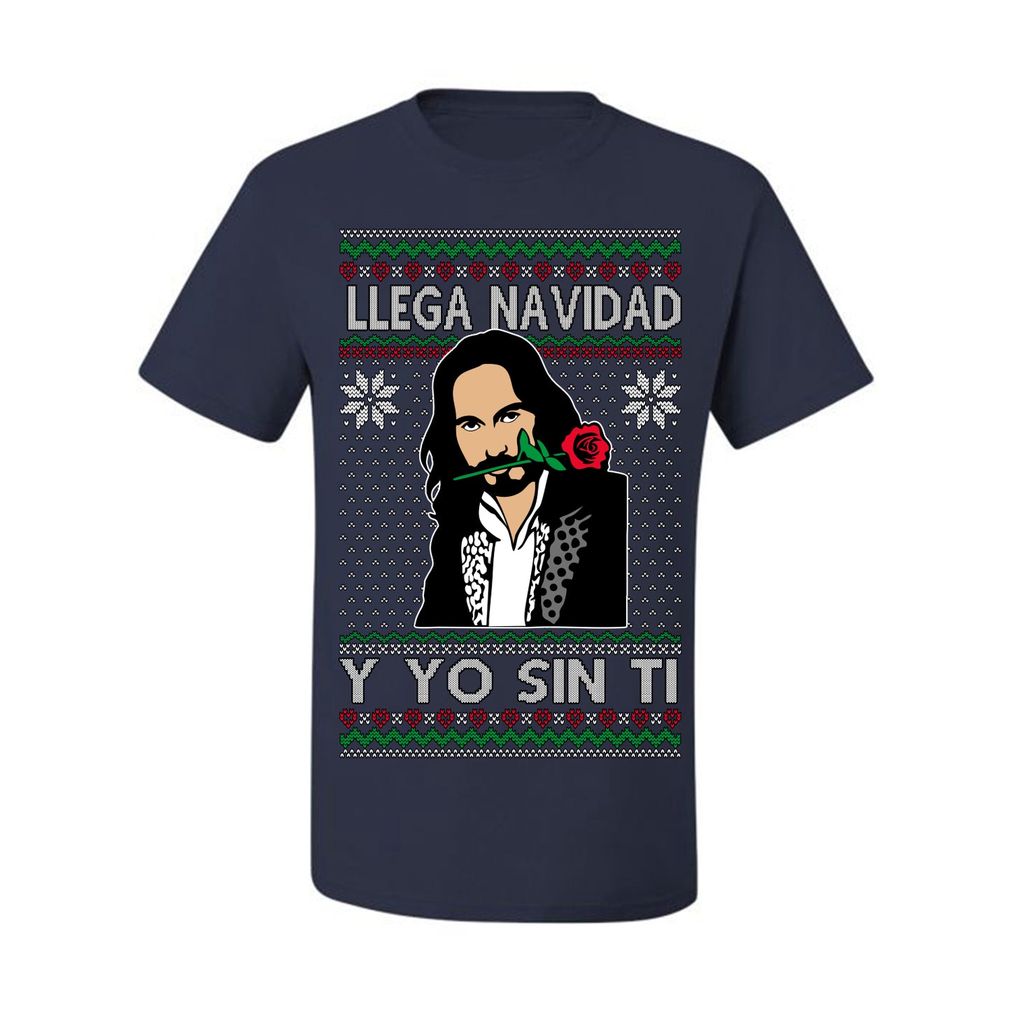 Llega Navidad Y Yo Sin Ti Christmas Is Coming, Marco Mexican Pop Star Mexico Music Michoacán Ugly Christmas Sweater Ugly Christmas Men's T-Shirt