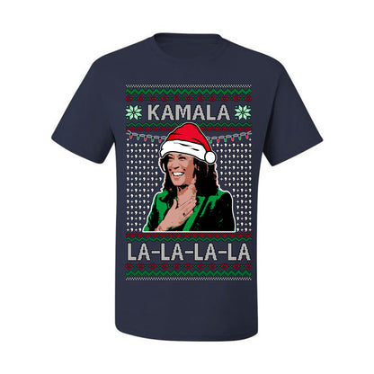 Kamala La La, Funny Kamala Harris Santa Hat Classic Xmas Song Carol Lyrics Winter Holiday, Ugly Christmas Sweater Ugly Christmas Men's T-Shirt