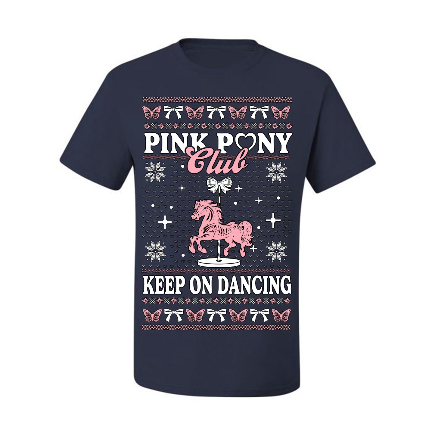 Pink Pony Club Pop Star Keep on Dancing, Iconic Music Concert Fan Merch Ugly Christmas Sweater Ugly Christmas Men's T-Shirt
