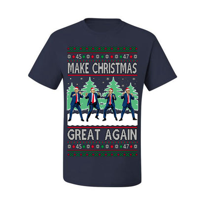 Make Christmas Great Again Shimmy Dance USA President Ugly Christmas Sweater Ugly Christmas Men's T-Shirt