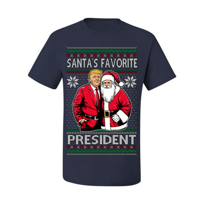 Santa's Favorite President Red Suit Trump, 47th USA President of the United States, Gift for Republicans Conservatives Ugly Christmas Sweater Ugly Christmas Men's T-Shirt
