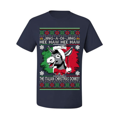 Jing a Di Jing Dominick the Italian Christmas Donkey, Classic New York Brooklyn Xmas Song Lyrics, Ugly Christmas Sweater Ugly Christmas Men's T-Shirt