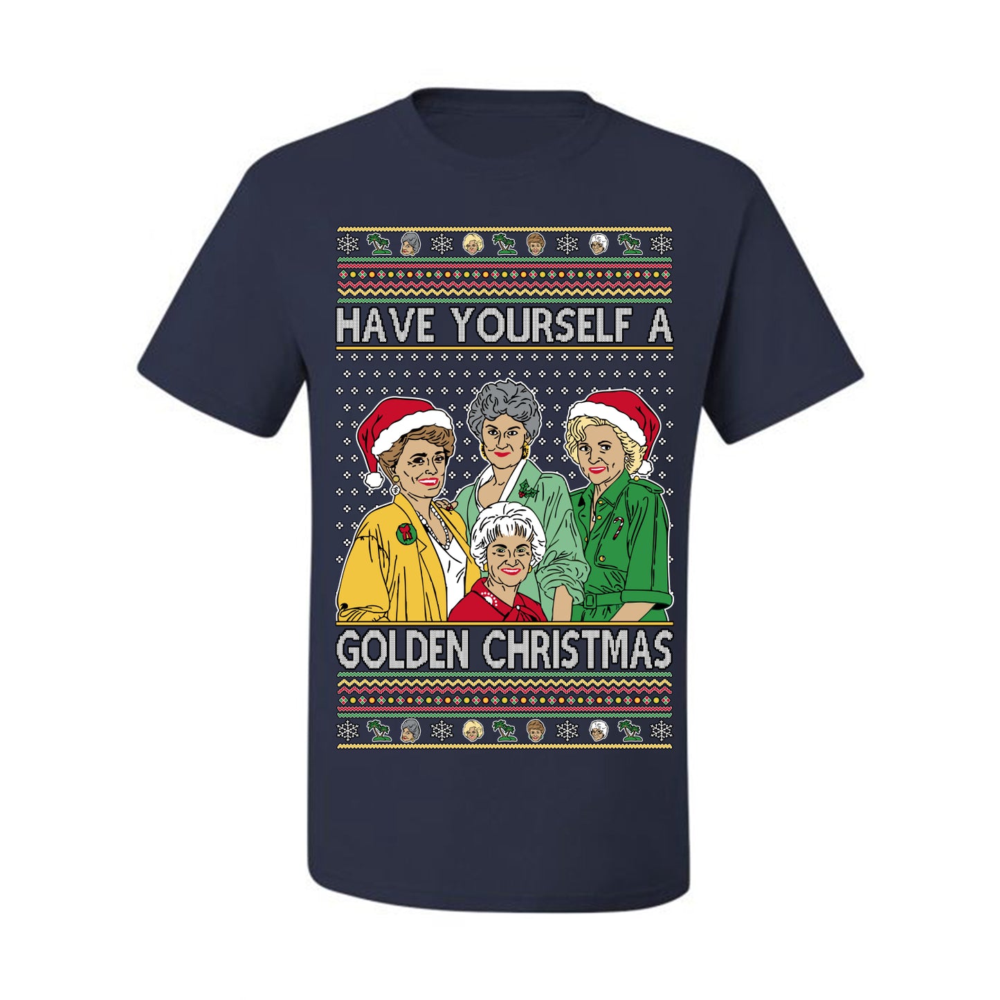 Have Yourself a Golden Christmas, Classic Miami TV Show Sitcom Xmas, Ugly Christmas Sweater  Ugly Christmas Men's T-Shirt