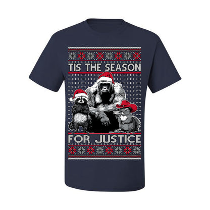 Tis the Season For Justice, RIP Harambe Peanut the Squirrel Fred Raccoon Viral Save our Pets Meme, Ugly Christmas Sweater Ugly Christmas Men's T-Shirt
