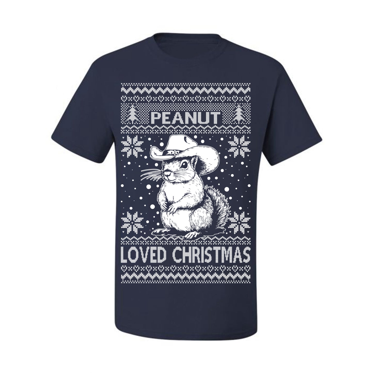 Peanut Loved Christmas, Funny Viral NYC New York Squirrel Meme Trending Save Our Pets Memes, Ugly Christmas Sweater Ugly Christmas Men's T-Shirt
