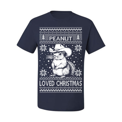 Peanut Loved Christmas, Funny Viral NYC New York Squirrel Meme Trending Save Our Pets Memes, Ugly Christmas Sweater Ugly Christmas Men's T-Shirt