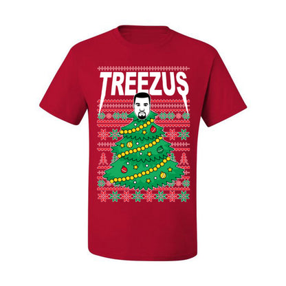 Treezus Funny Xmas Viral Meme Hip Hop Rapper Music Tour Merch, Tree Jesus Pun Joke Ugly Christmas Sweater Ugly Christmas Men's T-Shirt
