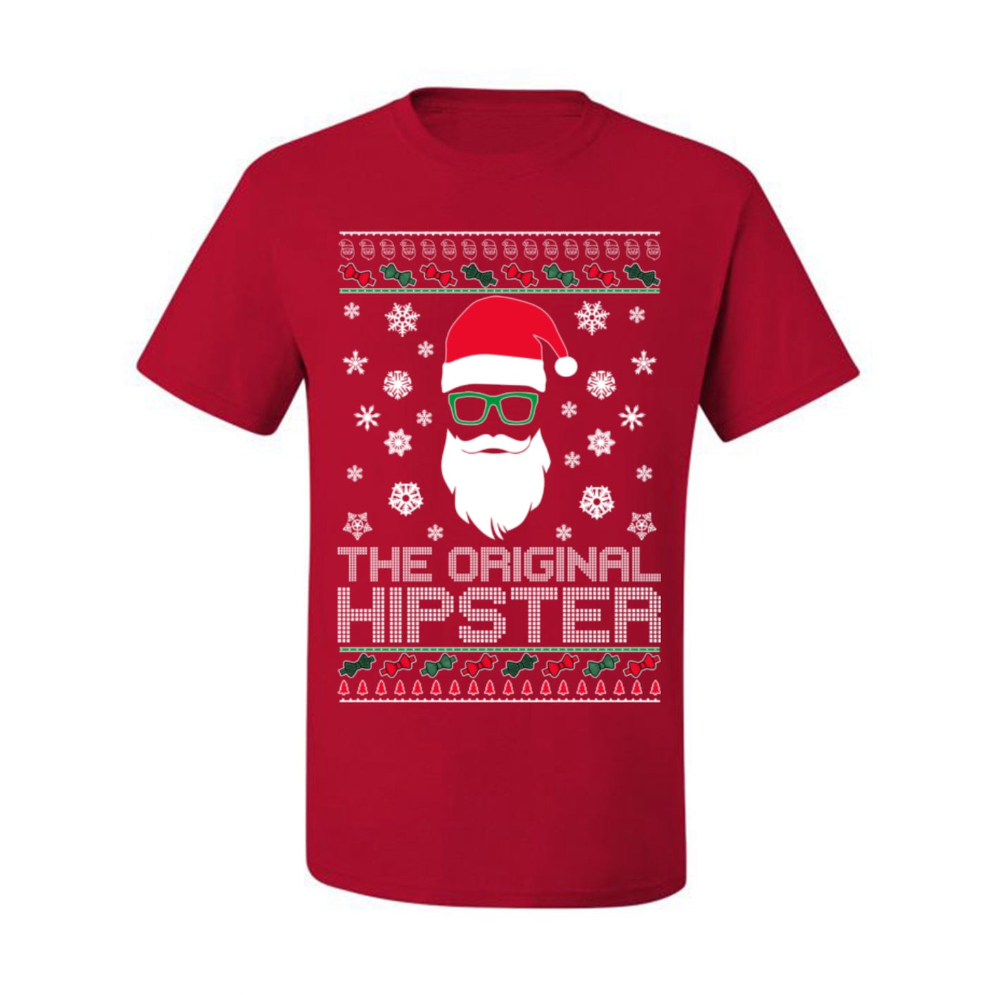 Santa Claus the Original Hipster, Funny IPAs Rim Glasses Hipsters Libs Viral Meme, Ugly Christmas Sweater Ugly Christmas Men's T-Shirt