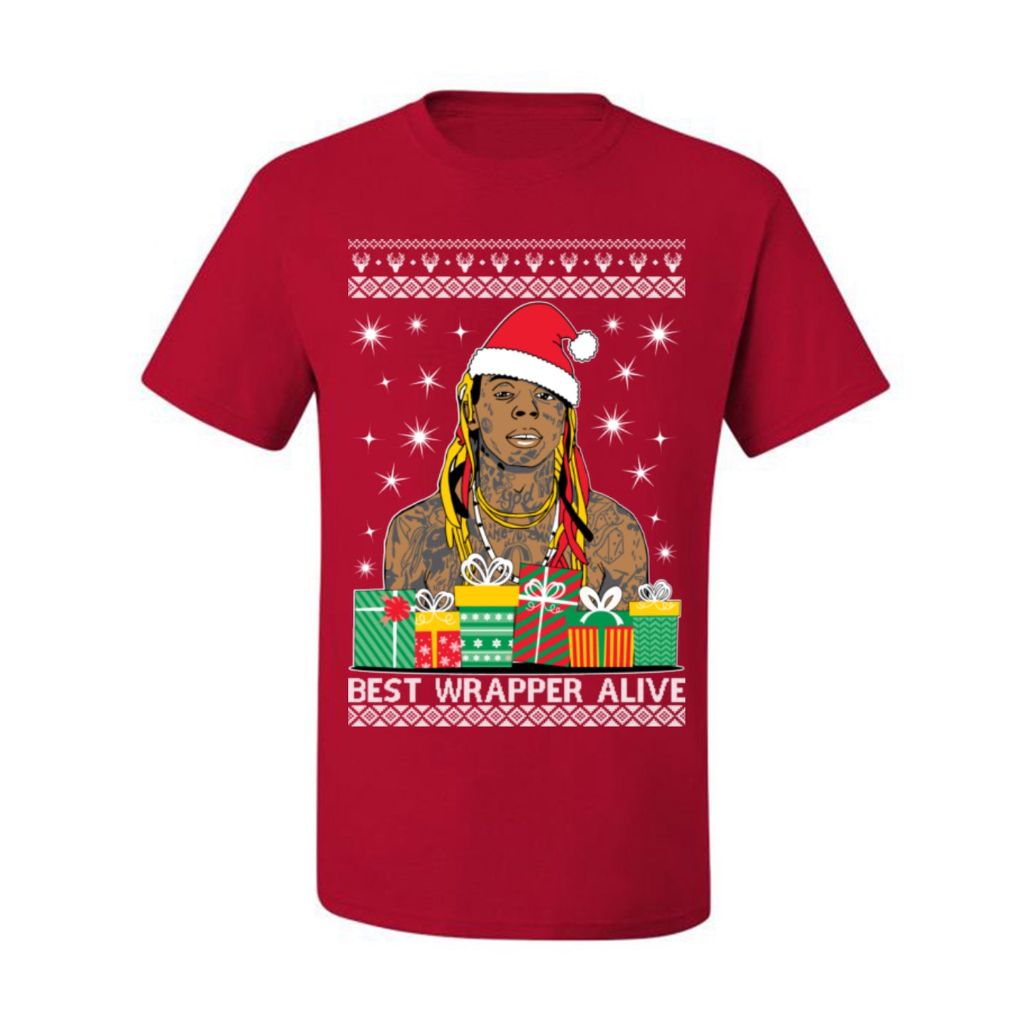 Best Wrapper Alive, Funny Hip Hop Music Tour Merch, Viral New Orleans NOLA Rapper Tune, Ugly Christmas Sweater Ugly Christmas Men's T-Shirt