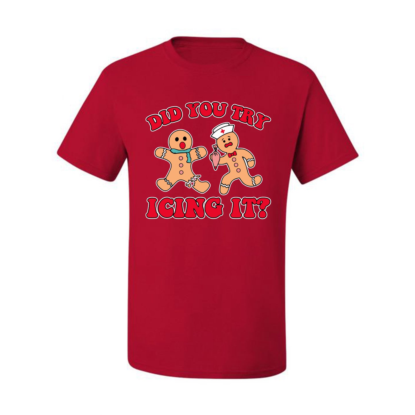 Did You Try Icing It? Funny Cute Gingerbread Doctor, Desert Cookies Ginger Bread Ugly Christmas Men's T-Shirt