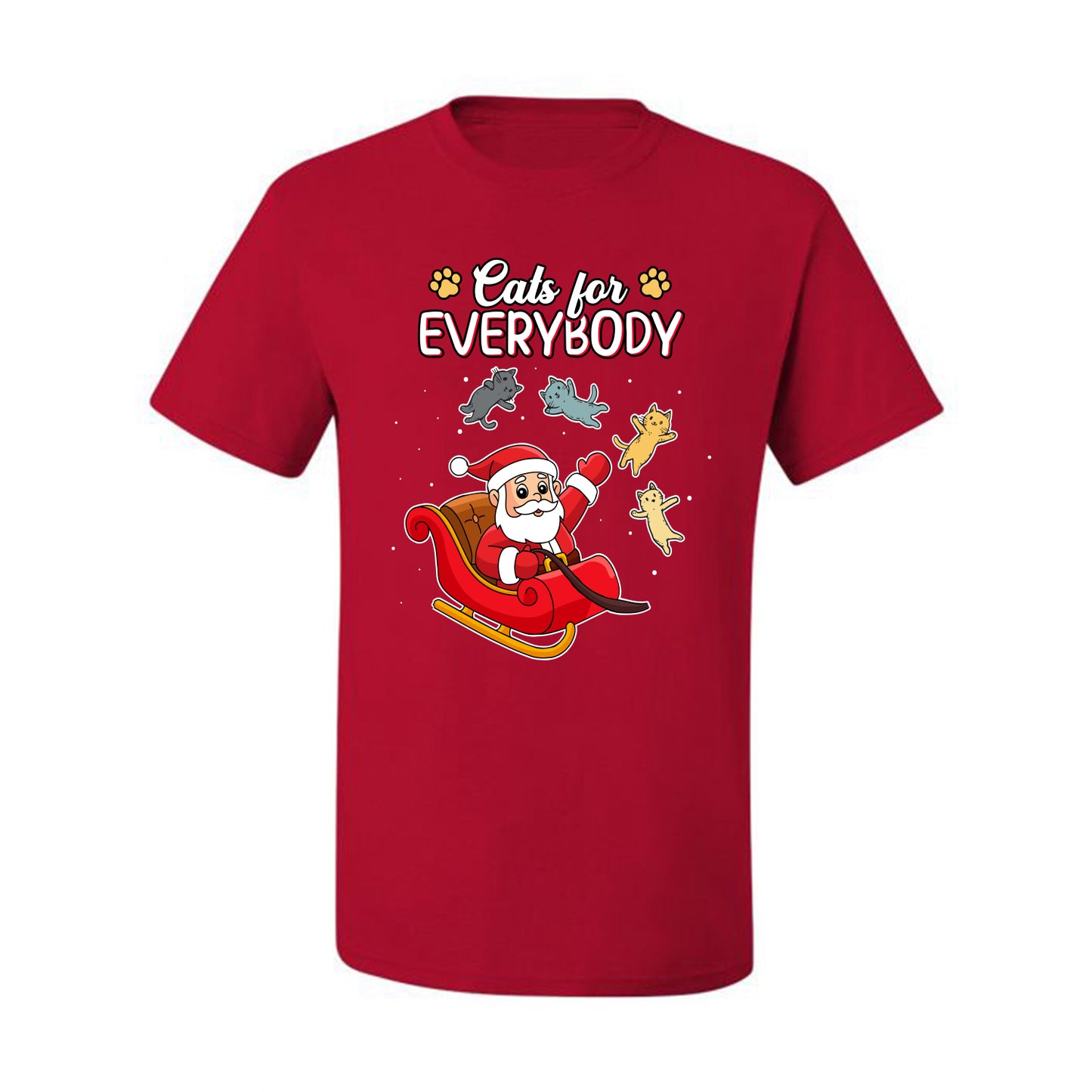 Cats for Everybody, Cute Santa Claus Santa's Sleigh Floating Space Cat  Ugly Christmas Men's T-Shirt