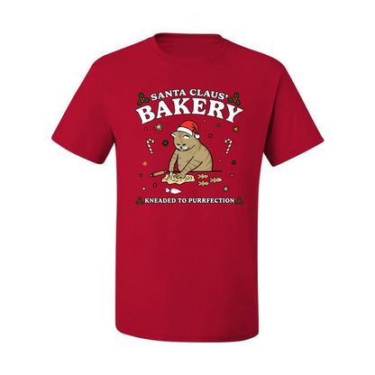 Santa Claus Bakery | Bread Kneaded to Purrfection, Funny Cute Cat Chef Baker Joke Ugly Christmas Men's T-Shirt