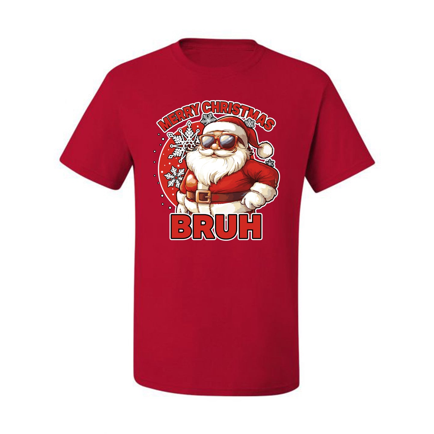 Merry Christmas Bruh | Funny Cool Santa Claus Sunglasses Trendy Hip Viral Meme Ugly Christmas Men's T-Shirt