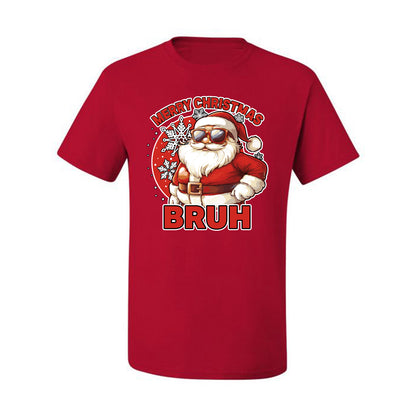Merry Christmas Bruh | Funny Cool Santa Claus Sunglasses Trendy Hip Viral Meme Ugly Christmas Men's T-Shirt