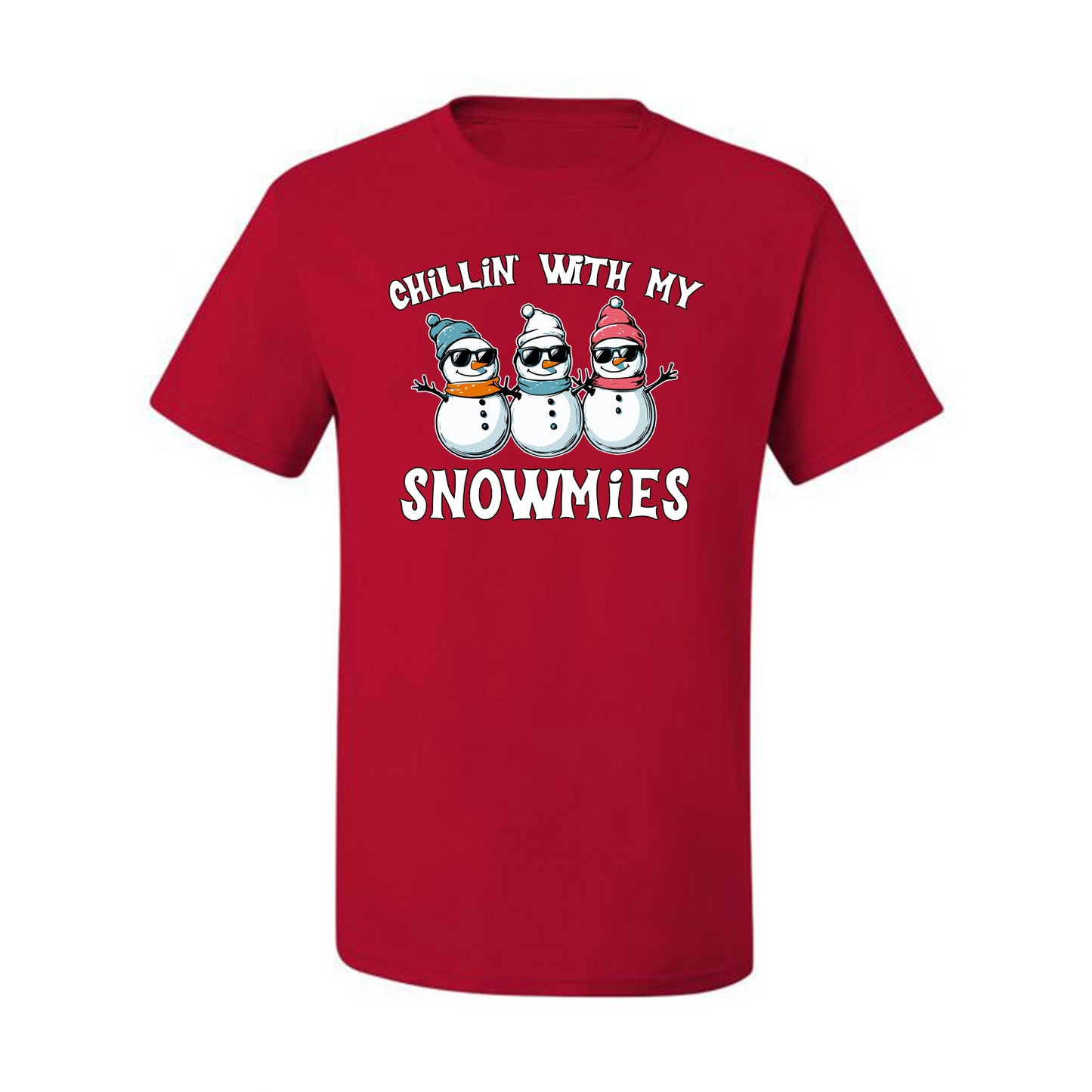Chillin With My Snowmies, Funny Cute Snow Man Winter Holiday Snowman Homies  Ugly Christmas Men's T-Shirt