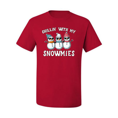Chillin With My Snowmies, Funny Cute Snow Man Winter Holiday Snowman Homies  Ugly Christmas Men's T-Shirt
