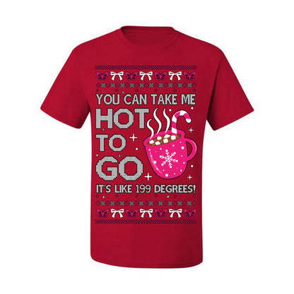 You Can Take Me Hot to Go, Hot Cocoa Viral Midwest Princess Dance Song Pop Music Merchandise Concert Tour Merch, Winter Xmas Ugly Christmas Sweater Ugly Christmas Men's T-Shirt