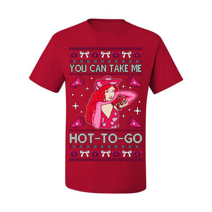 You Can Take Me Hot to Go, Viral Midwest Princess Song Dance Pop Star Concert Tour Merch, Ugly Christmas Sweater Ugly Christmas Men's T-Shirt