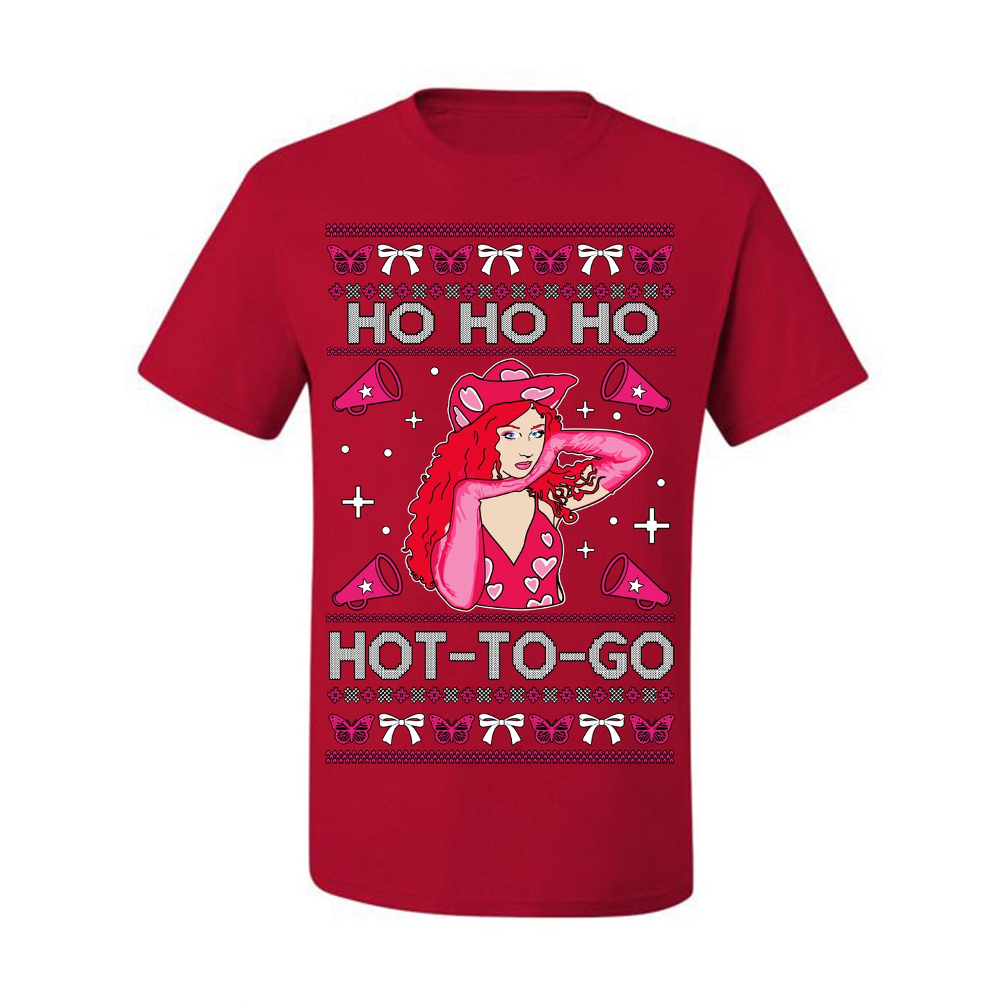 Ho Ho Ho Hot to Go, Viral Midwest Princess Song Dance Pop Star Concert Tour Merch, Ugly Christmas Sweater Ugly Christmas Men's T-Shirt