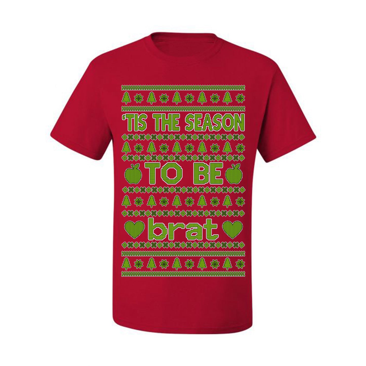 Tis the Season to Be Brat Green Text, Xmas Viral Meme Music Rave Concert Merch, Unisex Ugly Christmas Sweaters for Women Men Ugly Christmas Men's T-Shirt