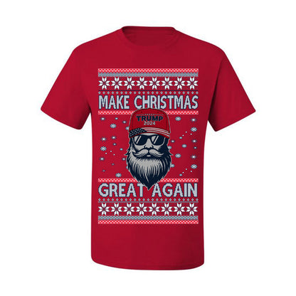 Make Christmas Great Again Trump Santa Claus 2024 MAGA,  Donald Trump JD Vance GOP Republican, Ugly Christmas Sweater Crewneck Sweatshirt Ugly Christmas Men's T-Shirt