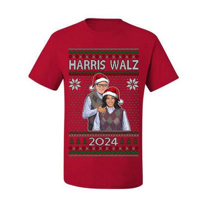 Kamala Harris Tim Walz 2024 Classic Movie Poster, Democrat Political Xmas Ugly Christmas Sweater Crewneck Sweatshirt Ugly Christmas Men's T-Shirt